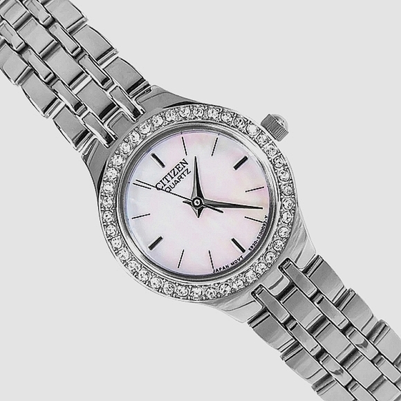 NWT CITIZEN WOMEN'S WATCH EJ6040-51D, w/ MOTHER OF PEARL & SWAROVSKI CRYSTALS - Picture 2 of 10